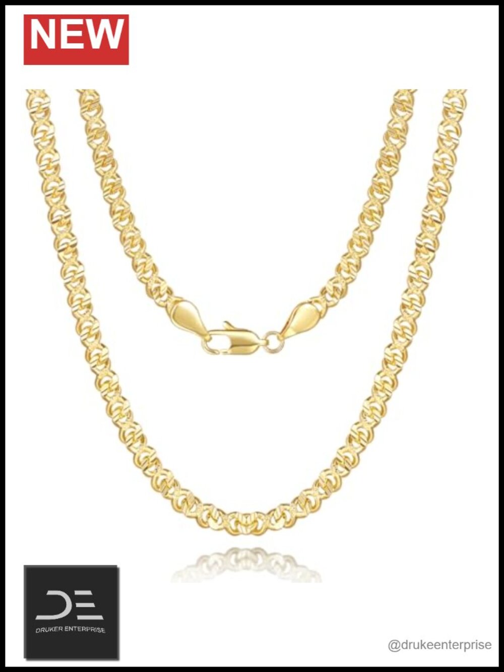 14k Gold Plated Cuban Link Chain Necklace for Women Men